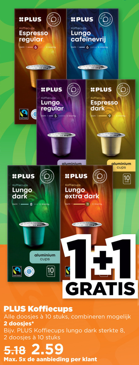 Plus Huismerk   koffiecups folder aanbieding bij  Plus Vandaag - details