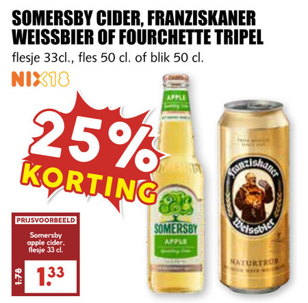 Franziskaner   witbier, appelcider folder aanbieding bij  MCD Supermarkt Basis - details