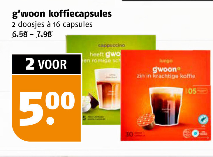 Gwoon   dolce gusto capsules folder aanbieding bij  Poiesz - details