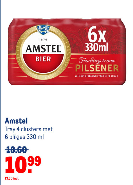 Amstel   blikje bier folder aanbieding bij  Makro - details