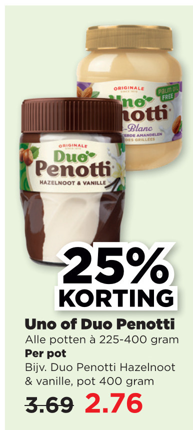 Duo Penotti   hazelnootpasta folder aanbieding bij  Plus - details