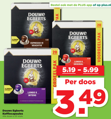 Douwe Egberts   koffiecups folder aanbieding bij  Plus - details