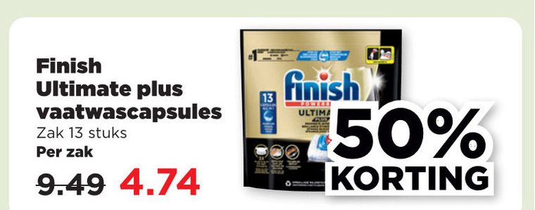 Finish   vaatwasmiddel folder aanbieding bij  Plus - details