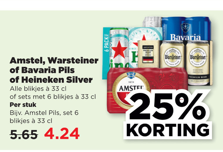 Amstel   blikje bier folder aanbieding bij  Plus - details