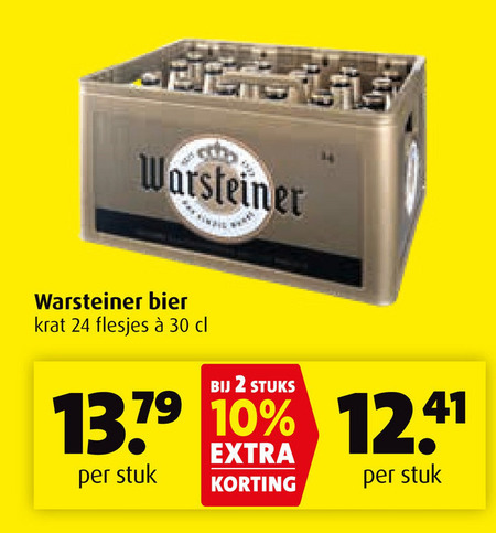 Warsteiner   krat bier folder aanbieding bij  Boni - details