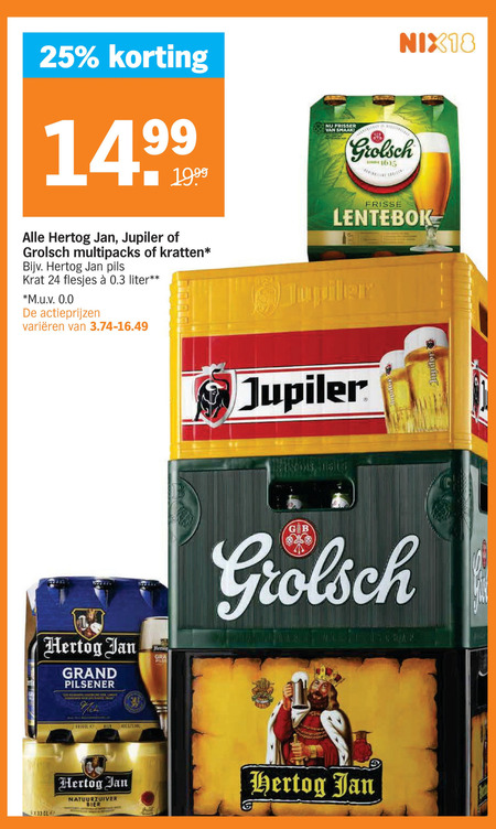 Hertog Jan   krat bier, blikje bier folder aanbieding bij  Albert Heijn - details