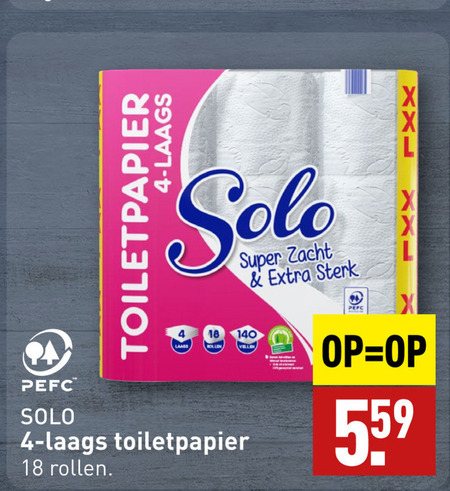 Solo   toiletpapier folder aanbieding bij  Aldi - details