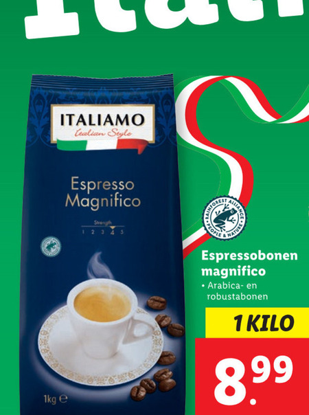 Italiamo   koffiebonen folder aanbieding bij  Lidl - details