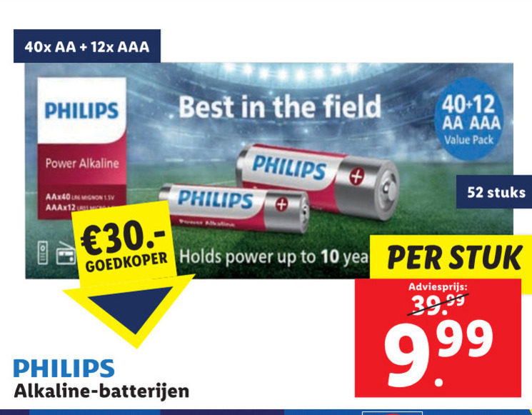 Philips   batterij folder aanbieding bij  Lidl - details