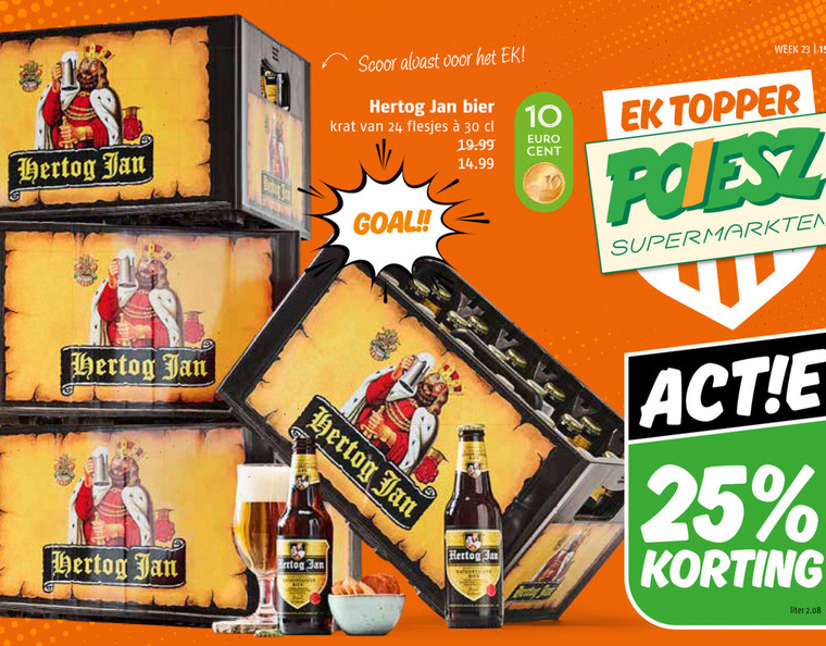 Hertog Jan   krat bier folder aanbieding bij  Poiesz - details