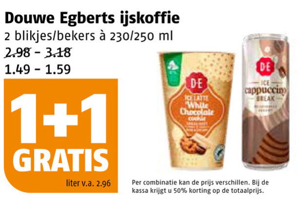 Douwe Egberts   ijskoffie folder aanbieding bij  Poiesz - details