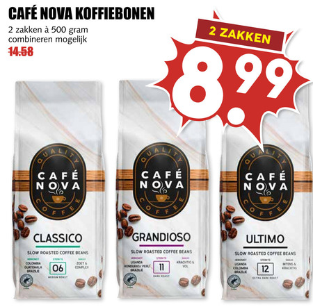 Cafe Nova   koffiebonen folder aanbieding bij  MCD Supermarkt Basis - details