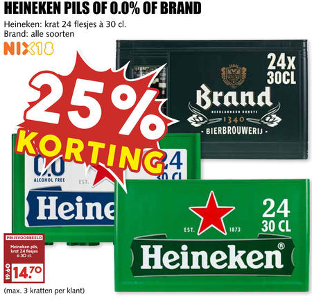 Heineken 0.0   speciaalbier, krat bier folder aanbieding bij  MCD Supermarkt Basis - details