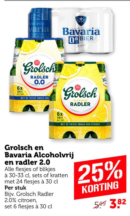 Grolsch   radler bier, alcoholvrij bier folder aanbieding bij  Coop - details