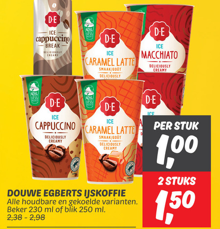 Douwe Egberts   ijskoffie folder aanbieding bij  Dekamarkt - details