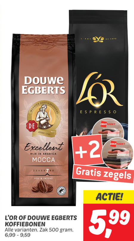 Douwe Egberts   koffiebonen folder aanbieding bij  Dekamarkt - details