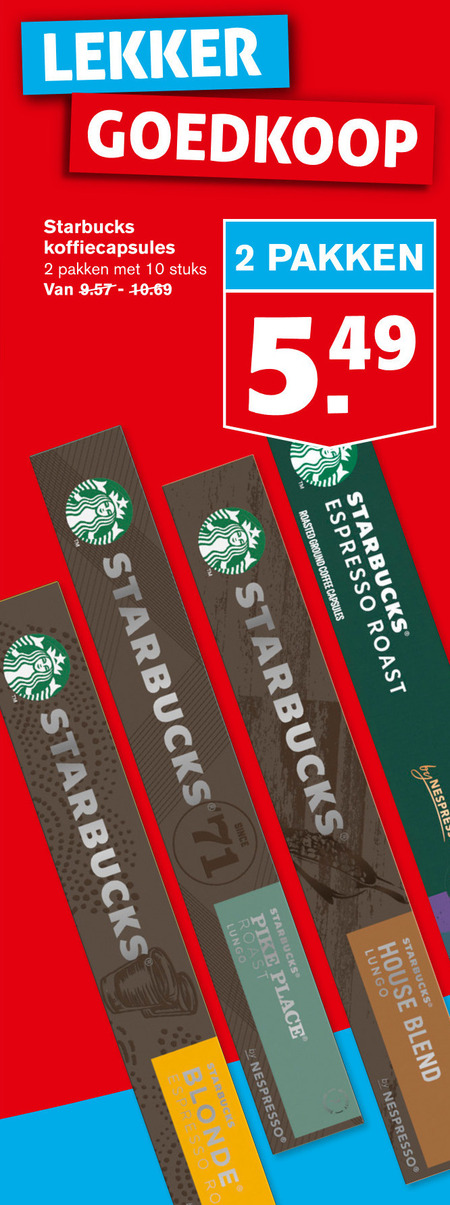 Starbucks   koffiecups folder aanbieding bij  Hoogvliet - details