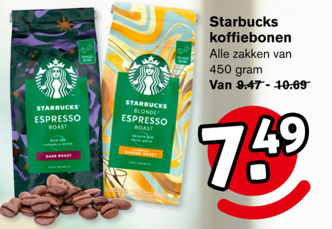 Starbucks   koffiebonen folder aanbieding bij  Hoogvliet - details