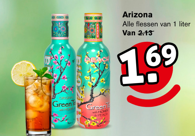 Arizona   ice tea folder aanbieding bij  Hoogvliet - details