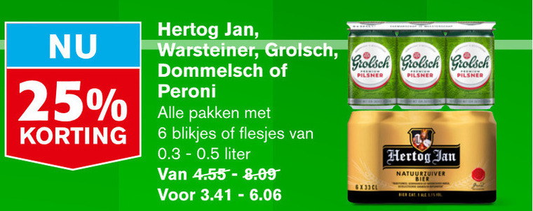 Hertog Jan   blikje bier folder aanbieding bij  Hoogvliet - details