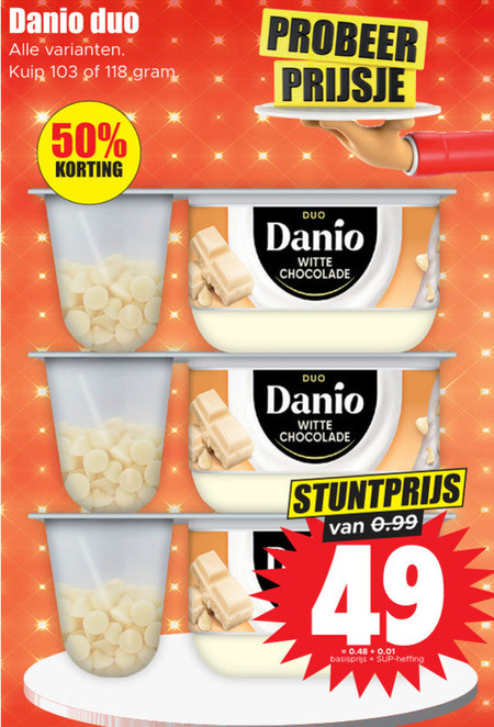 Danone Danio   kwark folder aanbieding bij  Dirk - details