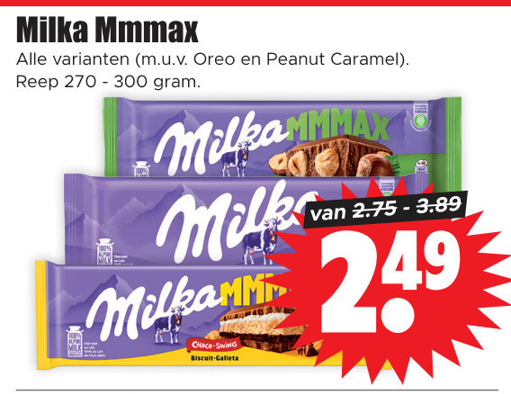 Milka   chocolade folder aanbieding bij  Dirk - details