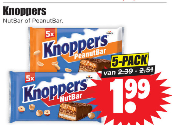 Knoppers   wafels folder aanbieding bij  Dirk - details