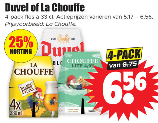 La Chouffe   speciaalbier folder aanbieding bij  Dirk - details