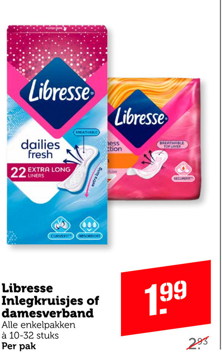 Libresse   inlegkruisjes folder aanbieding bij  Coop - details