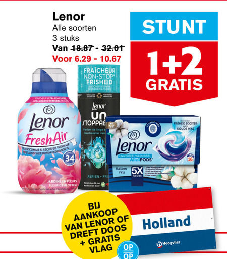 Lenor   wasverzachter folder aanbieding bij  Hoogvliet - details