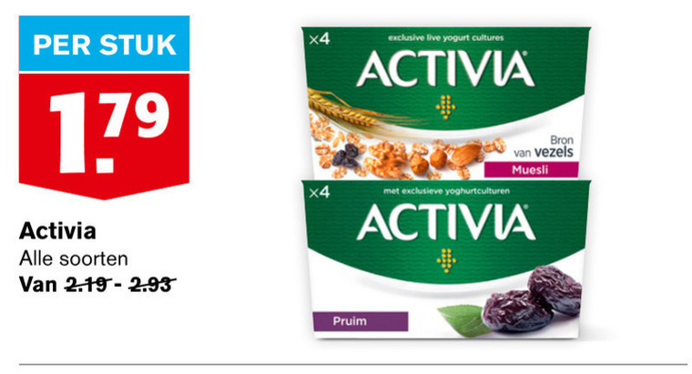 Danone Activia   vruchtenyoghurt folder aanbieding bij  Hoogvliet - details