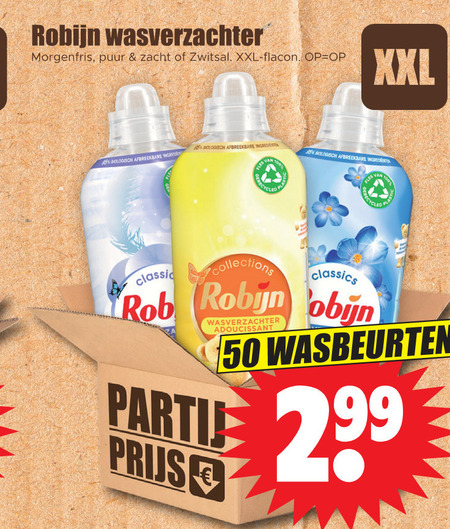 Robijn   wasverzachter folder aanbieding bij  Dirk - details