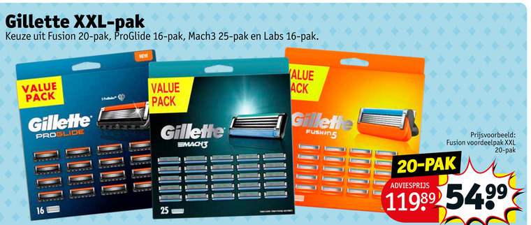 Gillette   scheermesjes folder aanbieding bij  Kruidvat - details