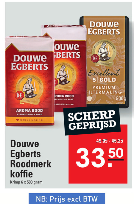 Douwe Egberts   koffie folder aanbieding bij  Sligro - details