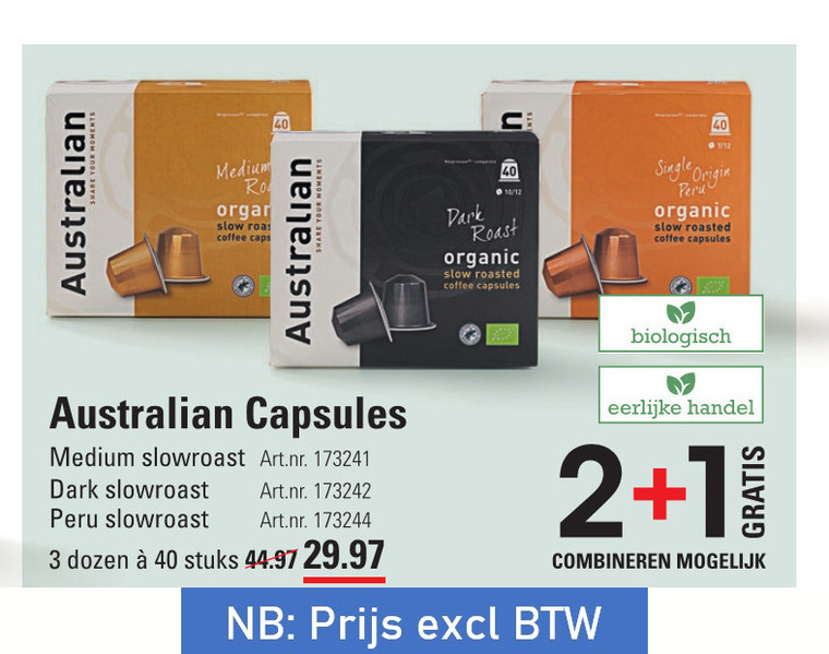 Australian   koffiecups folder aanbieding bij  Sligro - details