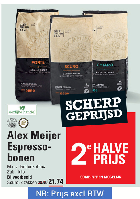 Alex Meijer   koffiebonen folder aanbieding bij  Sligro - details