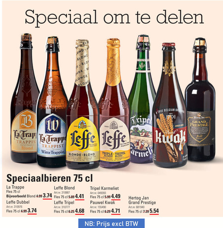 La Trappe   speciaalbier folder aanbieding bij  Sligro - details