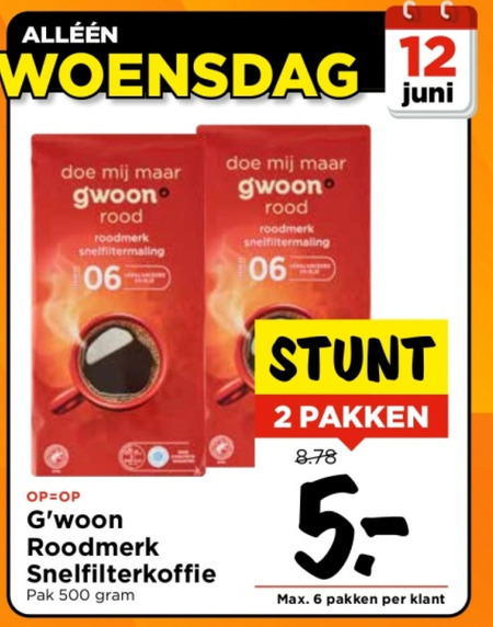 Gwoon   koffie folder aanbieding bij  Vomar - details