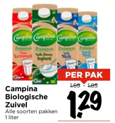 Campina   yoghurt, melk folder aanbieding bij  Vomar - details