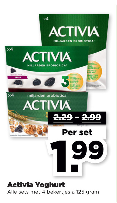 Danone Activia   vruchtenyoghurt folder aanbieding bij  Plus - details