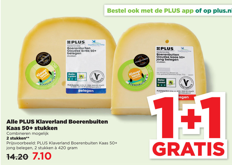 Klaverland   kaas folder aanbieding bij  Plus - details