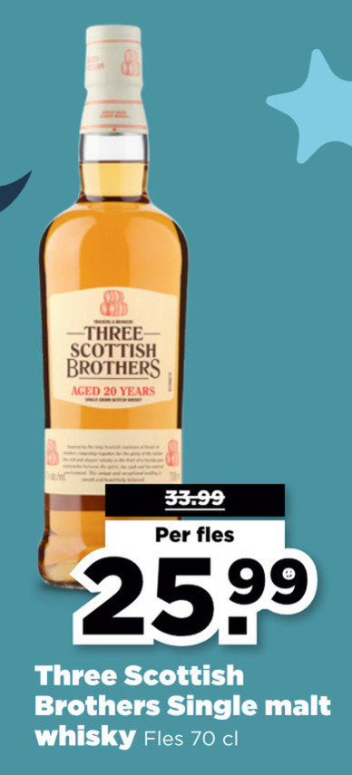 Three Scottish Brothers   whisky folder aanbieding bij  Plus - details