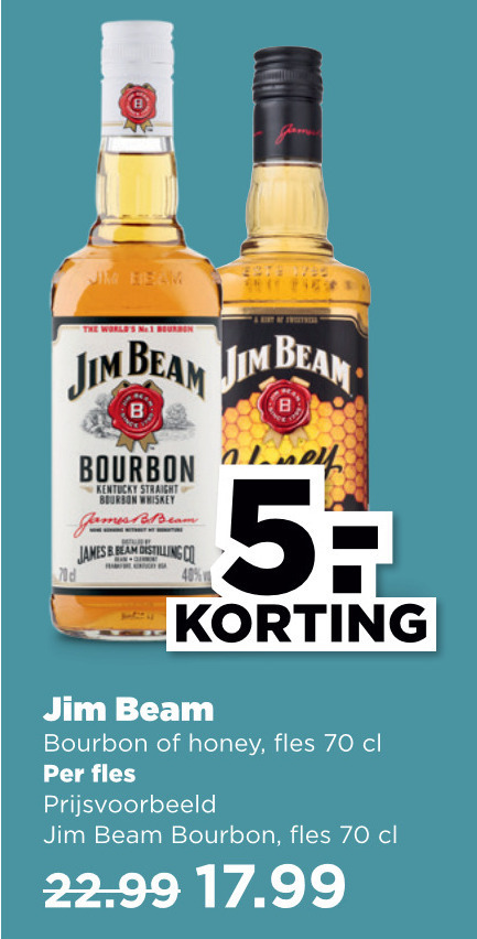 Jim Beam   bourbon folder aanbieding bij  Plus - details