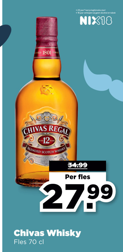 Chivas Regal   whisky folder aanbieding bij  Plus - details