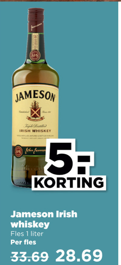 Jameson   whisky folder aanbieding bij  Plus - details