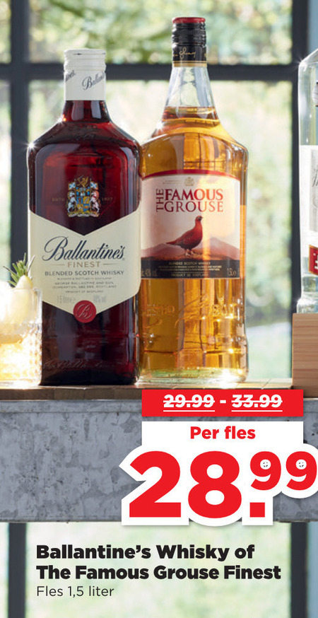 Ballantines   whisky folder aanbieding bij  Plus - details