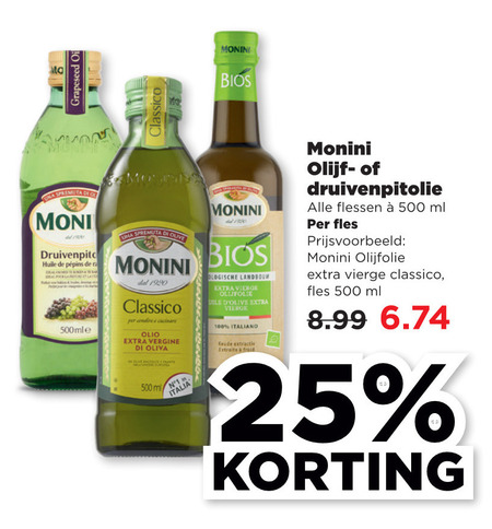 Monini   olijfolie folder aanbieding bij  Plus - details