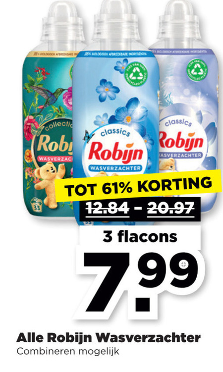 Robijn   wasverzachter folder aanbieding bij  Plus - details