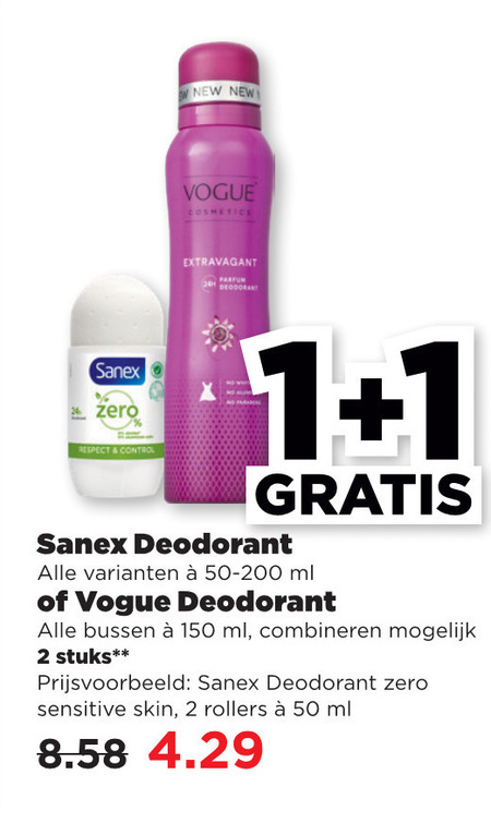 Vogue   deodorant folder aanbieding bij  Plus - details