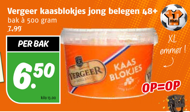 Vergeer   kaasblokjes folder aanbieding bij  Poiesz - details